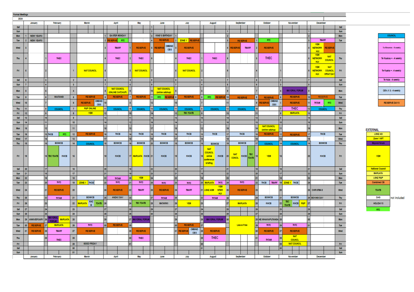 A calendar with many different colored squares

Description automatically generated