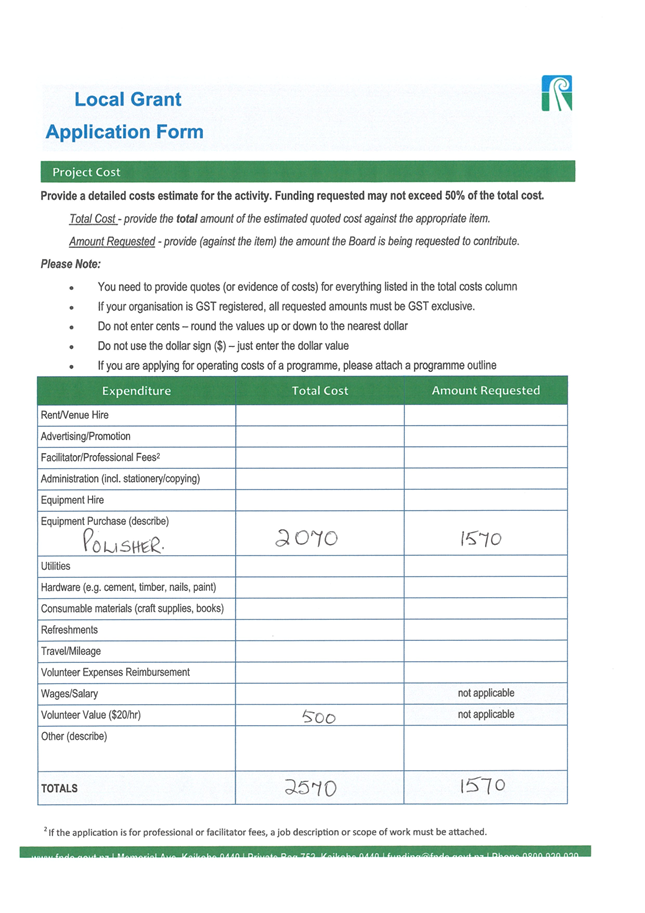 A application form with writing on it

Description automatically generated