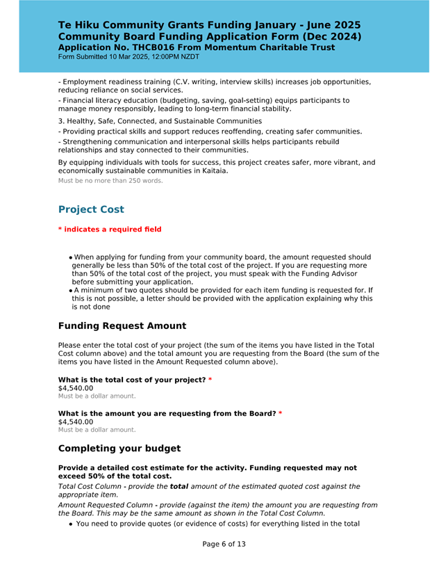 A screenshot of a project cost

AI-generated content may be incorrect.