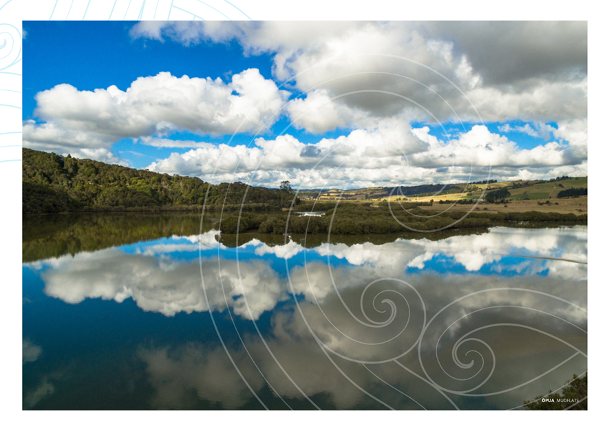 A body of water with a landscape and clouds in the sky

AI-generated content may be incorrect.