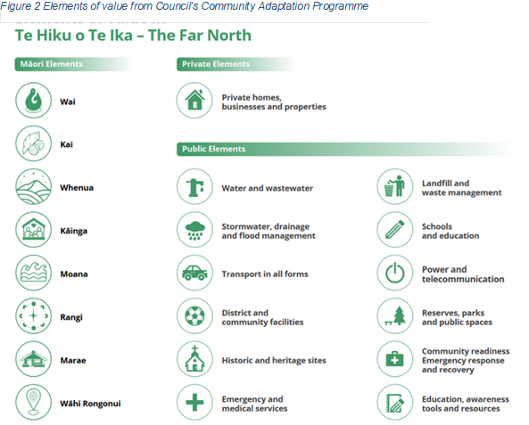 A screenshot of a computer

AI-generated content may be incorrect.,Figure 2 Elements of value from Council's Community Adaptation Programme